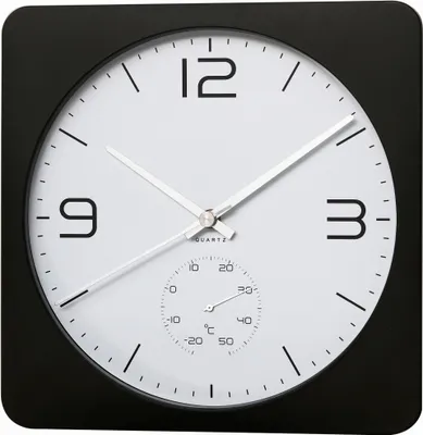 Produktbild von MPM-Quality Wanduhr Tempeto rund 300 mm Kunststoff Schwarz