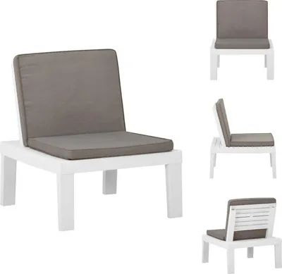 Obrázok produktu pre vidaXL Záhradné kreslo s vankúšom plastové biele - Záhradné stoličky