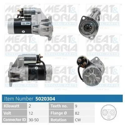 Produktbild von MEAT & DORIA 5020304 Starter Anlasser 2kW für NISSAN Patrol GR V SUV (Y61) 12V