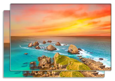 Produktbild von Wallario Frühstücksbrettchen 2er Set aus Glas, je 20 x 30 cm, mit rutschfesten Füßen, Motiv Himmel am Abend