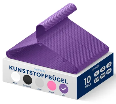 Productafbeelding van SereneLife kledinghangers, ruimtebesparend, 10 stuks, met antislipoppervlak en inkepingen