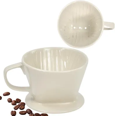 Produktbild von Handfilter Kaffeefilter Größe 2 Porzellan,Keramik Handfilter Kaffee für 2–4 Tassen,Zubehör für Dauerfilter Permanent Kaffeefilter,Kaffee Zubehör