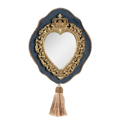 Produktbild von Clayre & Eef Spiegel 19x3x22 cm Blau Goldfarbig Polyresin