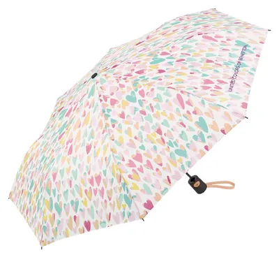 Produktbild von Happy Rain Benetton Mini AC Auf-Automatik Taschenschirm aquarell heart multicolor