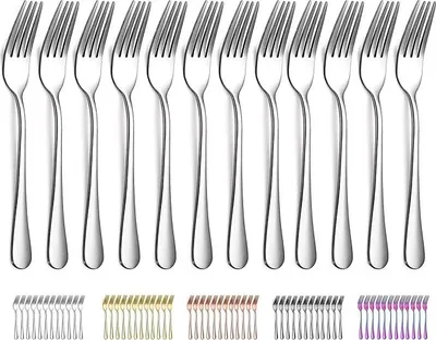Productafbeelding van Famanu vorken, 12 stuks - roestvrij staal, 20,5 cm, gemakkelijk schoon te maken, vaatwasmachinebestendig
