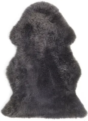 Produktbild von BELIANI Schaffell Dunkelgrau Natürliches Leder Unregelmäßige Form Elegantes Design 65 x 110 cm