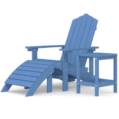 Immagine prodotto di Sedia Giardino Poggiapiedi e Tavolo Adirondack HDPE Blu Acqua