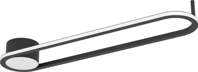 Produktbild von EGLO LED Deckenleuchte oval Collecorvino, Deckenlampe Wohnzimmer, Lampe Decke aus Metall in Schwarz, Wohnzimmerlampe warmweiß-kaltweiß, 50 cm
