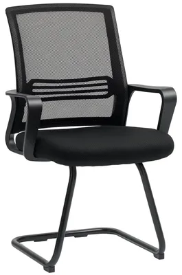 Obrázok produktu pre Kancelárske stoličky, sada 2 kusov - návštevné stoličky s operadlom a podrúčkami - ergonomické - čalúnené - kovová konštrukcia - nepohyblivé - čierna farba