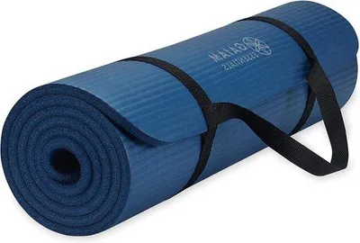 Image de Tapis de yoga Famanu Yogamat Extra Dick avec sangle de transport - Gris - 182 cm x 61 cm - Épaisseur : 1,5 cm