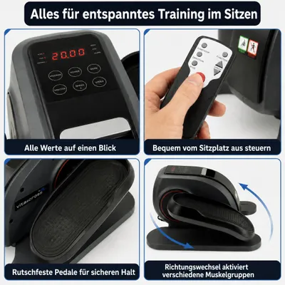 Produktbild von Vita&Cross Ellipsentrainer elektrisch 10 Stufen 3 Programme Heimtraining