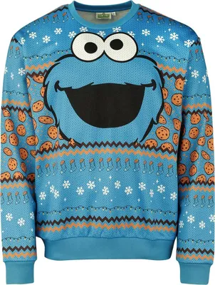 Produktbild von Sesame Street Weihnachtspullover Herren Krümelmonster multicolor L