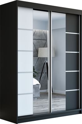 Schwebetürenschrank Kleiderschrank ERO  160 cm Schrank Garderobe Spiegel.Verschiedene Farben (Weiß, Schwarz, Somona). Möbel vom Hersteller!