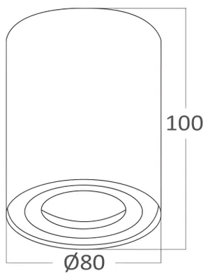 Immagine prodotto di Braytron Faretto da soffitto a vista GU10 bianco rotondo Ø80x100 mm