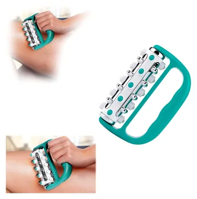 Produktbild von Massageroller für Lymphdrainage und Faszienmassage – Handmassageroller zur Selbstanwendung an Beinen, Armen, Füßen und Rücken (Grün)