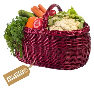 Image de Panier d'achat Weiden avec poignées, 45 x 30 x 35 cm