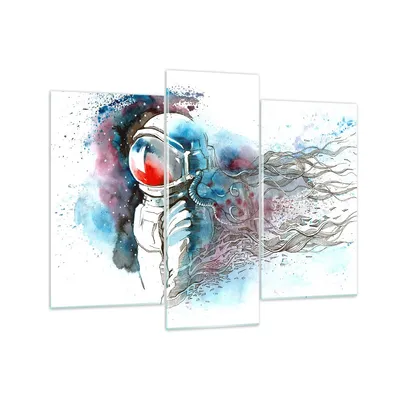 Produktbild von Bilder auf glas - Astronaut Universum Astronomie Entdecker - 130x100cm - Glasbilder - Wandbilder - Kunstdruck - Wanddekoration aus Glas - Glas Bilder - Wandbild auf Glas - GCB130x100-2993