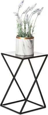 Produktbild von HowHomely Modern Pflanzenständer, Blumenhocker aus Metall Schwarz 40 cm Höhe - Blumenständer für das Haus