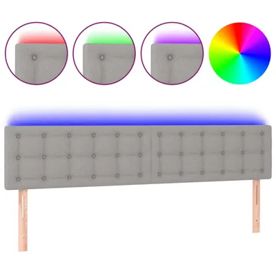 Immagine prodotto di vidaXL Testiera LED Grigio chiaro 180x5x78/88 cm Tessuto