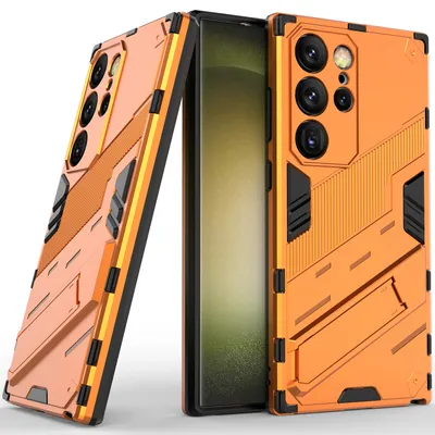 Produktbild von Armor Hülle für Samsung Galaxy S24 Ultra, Hybrid PC TPU Bumper Stoßfestes Schutzhülle mit Standfunktion Weiß