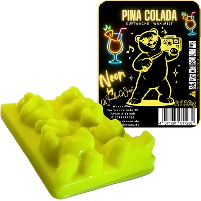 Produktbild von WonderWax Neon Duftriegel 6 x Duftwachs Bären Wachsmelt Duftwachs Raumduft für Duftlampen Soja Wachs Melts Duftmelt Aroma Wellnes Kerzen Wärmer Wax Tarts Pina Colada