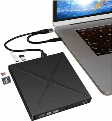 Produktbild von Tragbares externes Laufwerk DVD-CD RW HUB USB-C USB 3.0 Zenwire 4in1 SD-Kartenleser