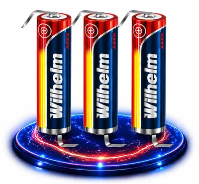 Produktbild von 3 x Lithium Ionen Akku Wilhelm 3,7 V LÖTFAHNE Z Form 800 mAh Typ 14500 Li Ion AA