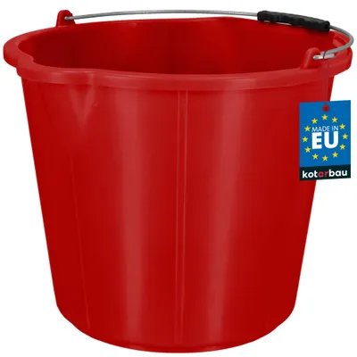 Zdjęcie produktu dla KOTARBAU® Plastikowe wiadro z wylewka 15-litrowe wiadro budowlane z uchwytem Zielony
