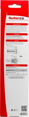 Obrázok produktu pre Fischer 517165, Súprava skrutiek a hmoždiniek, Tehla, Betón, Foam concrete, Kov, Čierna, Strieborná, 1,2 cm, 1,2 cm