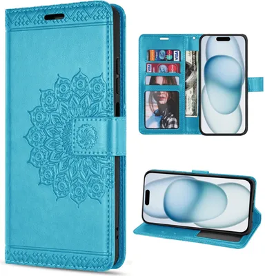 Produktbild von Hülle für iPhone 15 / 15 Pro / 15 Plus / 15 Pro Max Handyhülle Handy Tasche Etui iPhone 15 Blau