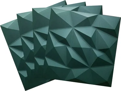 Produktbild von DECCART | 3D Wandpaneele | Dekorative Deckenpaneele aus Polystyrol | Grün | SET 48 x 50x50cm | 12 m² |