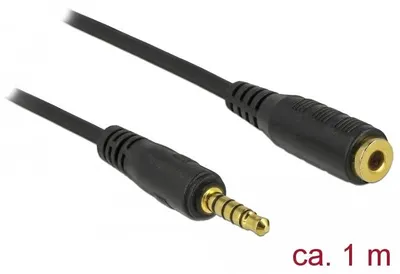 Immagine prodotto di DeLOCK Jack 3,5 mm 5 Pin St>Bu bk 1m - DeLOCK 85701 - (Accessori PC / Cavi / Adattatori)