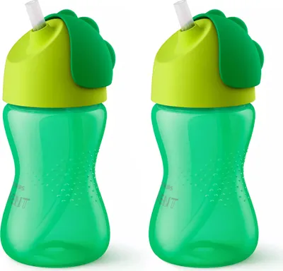 Produktbild von Philips Avent Trinkbecher mit Strohhalm SCF798 12m+ grün 2er auslaufsicher