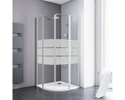 Produktbild von Runddusche mit Drehtür SCHULTE Alexa Style 2.0 ExpressPlus 90 x 90 cm Profil aluminium Glasdekor Depoli Light