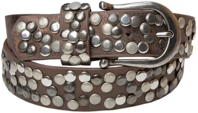 Produktbild von styleBREAKER Damen Nietengürtel 4 cm | Kunstleder mit bunten Nieten | Halbrunde Metallschnalle | Vintage Look für Jeans | Kürzbar