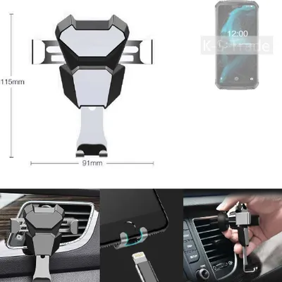 Produktbild von K-S-Trade Lüftungshalterung kompatibel mit Doogee S68 kompakte Handy-Halterung Lüftungsschlitz Lüftungsgitter Autohalterung KFZ Auto-Halterung