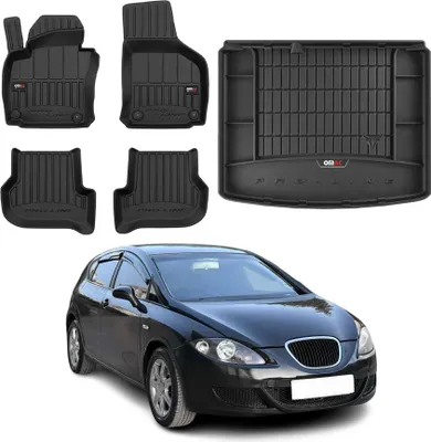 Obrázok produktu pre Sada podlahových rohoží a vložiek do kufra OMAC pre Seat Leon 2005-2012 gumové čierne 5x
