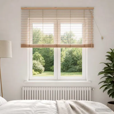 Immagine prodotto di Persiana a doghe effetto legno, 140 x 130 cm, spessore 35 mm, realizzata in legno di paulownia massello
