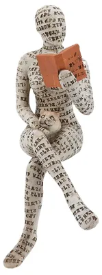 Immagine prodotto di Piccola statuetta di una lettrice - Scultura - Decorazione - Ornamento in resina - Design unico - Regalo per la casa