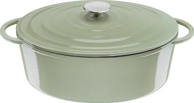 Produktbild von Tefal Lov Gusseisen Ovaler Bräter 34cm hellgrün E25806