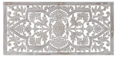 Immagine prodotto di Testiera a forma di mandala, colore bianco, 163 cm. Adatta a diverse dimensioni di letto