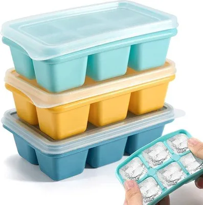 Immagine prodotto di Stampo per cubetti di ghiaccio in silicone, 12,5 cm, senza BPA, lavabile in lavastoviglie, 3 pezzi
