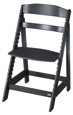 Image de Siège haute pour bébé Roba Sit Up Flex - Siège haute en bois évolutif - Siège haute pour enfant réglable avec sangle de sécurité - à partir de 6 mois jusqu'à 70 kg - Noir