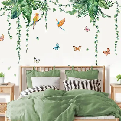 Image de Solidchoice - Ensemble de 2 autocollants muraux en forme de feuilles de palmier