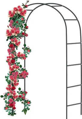 Productafbeelding van Metalen klimhulp, rozenboog, weerbestendig, 240 x 140 x 38 cm, zwart
