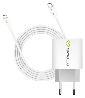 Obrázek produktu pro Mayaxess, 20W napájecí adaptér pro Pixel 6a + kabel USB-C 1 m, bílý