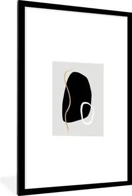 Produktbild von MuchoWow® Gerahmtes Poster Minimalismus - Abstrakt - Design 60x90 cm - Poster mit Schwarzem Bilderrahmen Wandposter Rahmen Foto Bilder - Dekoration - Wandposter Wohnzimmer - Hochwertig