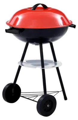 Produktbild von XXL Holzkohle Kugelgrill mit Rädern, tragbar, Rundgrill, Grillwagen 44cm