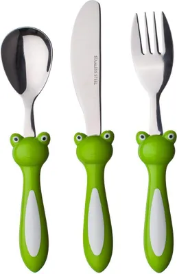Produktbild von Kinderbesteck FROG Kunststoffgriff-Set 3-teilig.