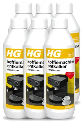 Produktbild von 6 x HG Koffiemaschinen-Entkalker auf Zitronensäurebasis - 500 ml - Vorteilspackung - 6 Stücke